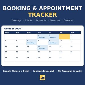 Booking Tracker Spreadsheet