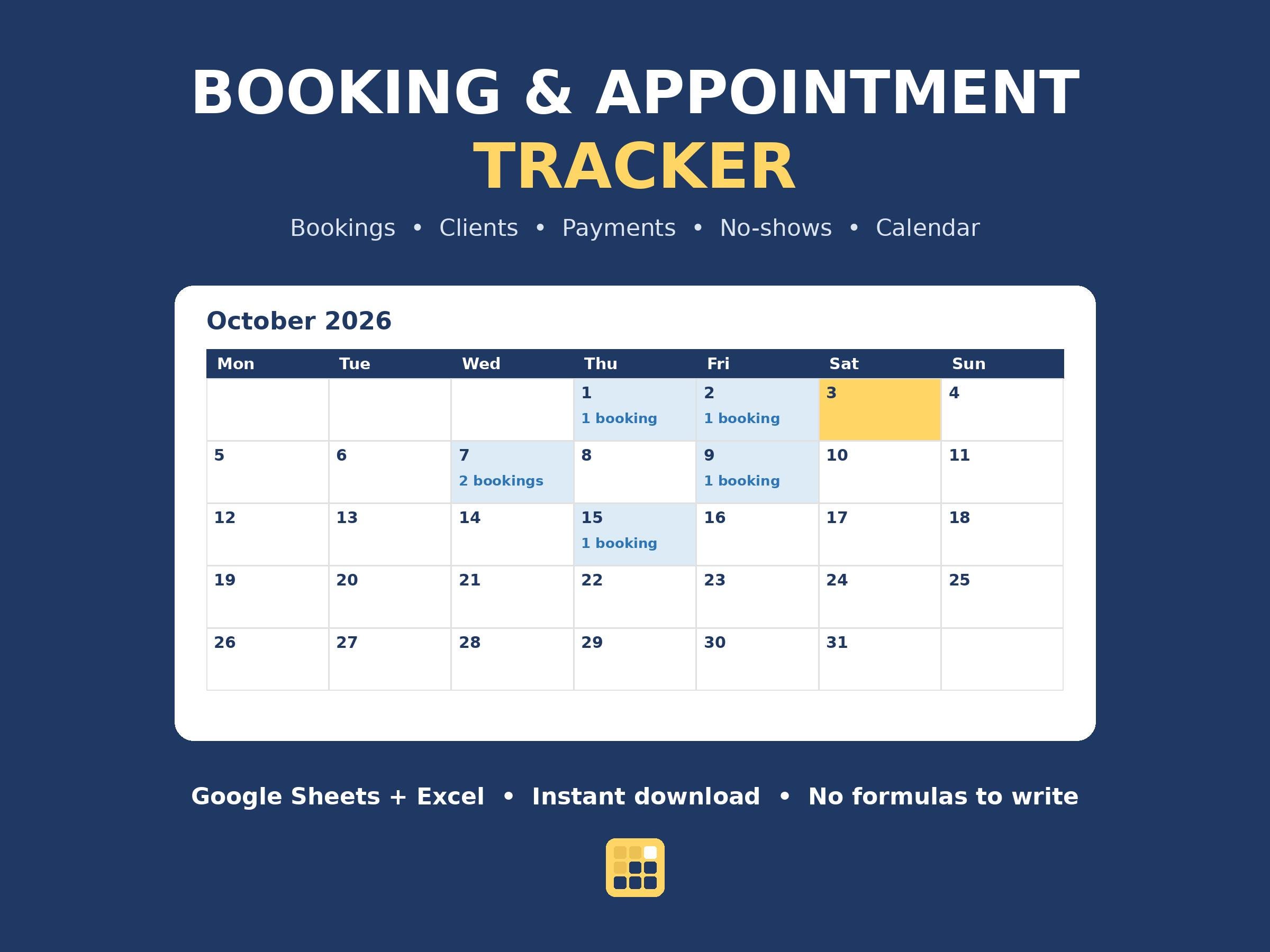 Booking Tracker Spreadsheet