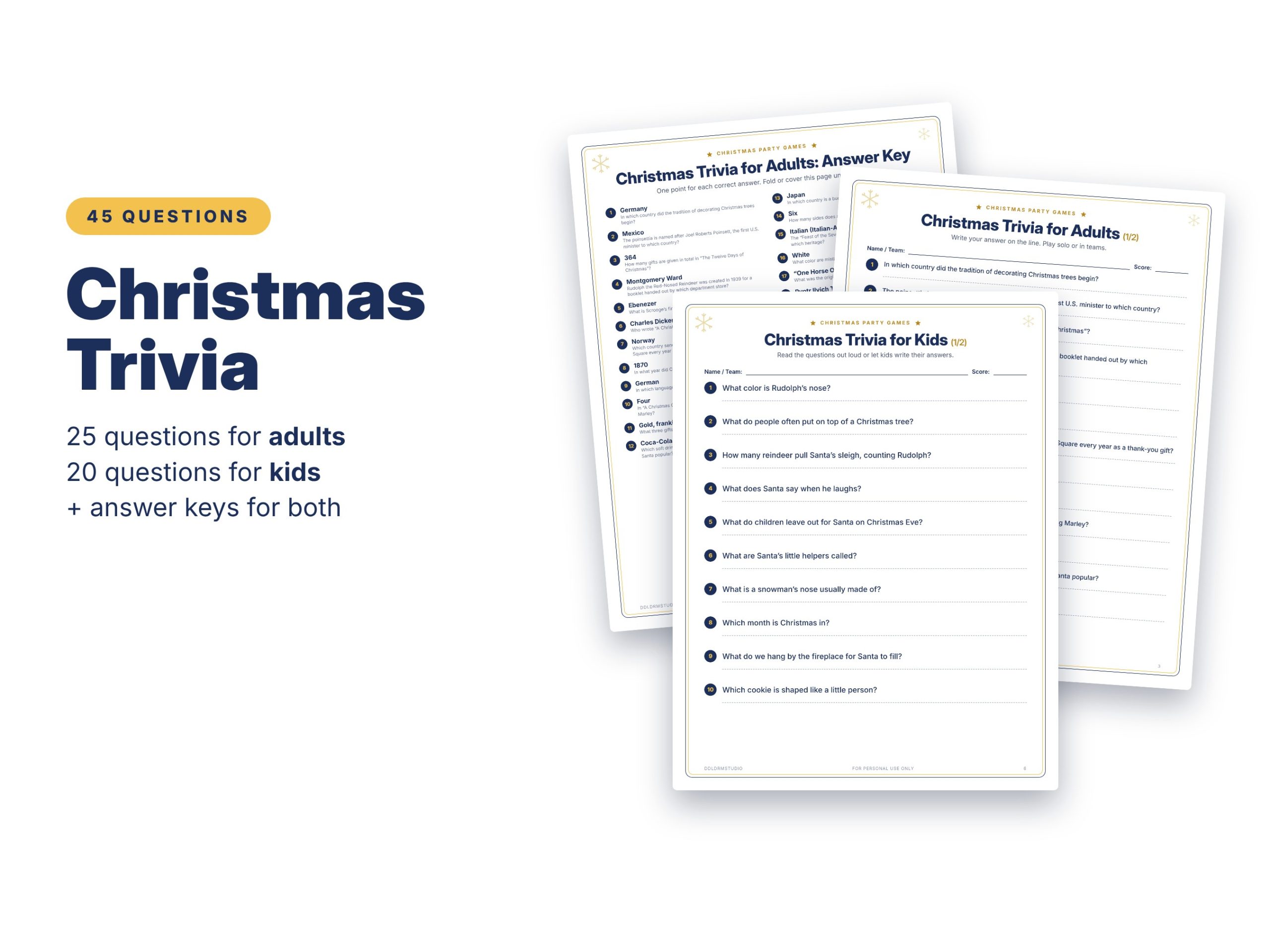 Christmas Party Games Bundle – 8 Printable Games for Family, Kids & Office (US Letter PDF) - Image 3